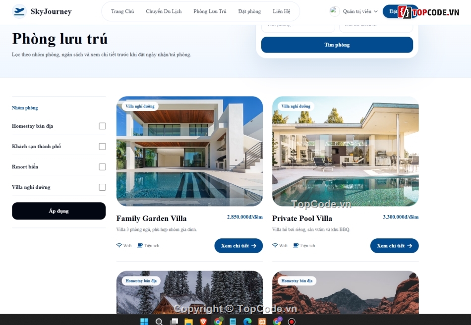 web giới thiệu du lịch,web đặt phòng,website giới thiệu du lịch